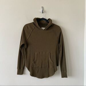 Aritzia-golden TNA Nevado Olive Green Waffle Hooded Thermal (Size:XS)